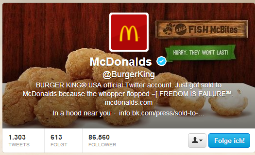 So the twitter account of burger king got hacked..lol