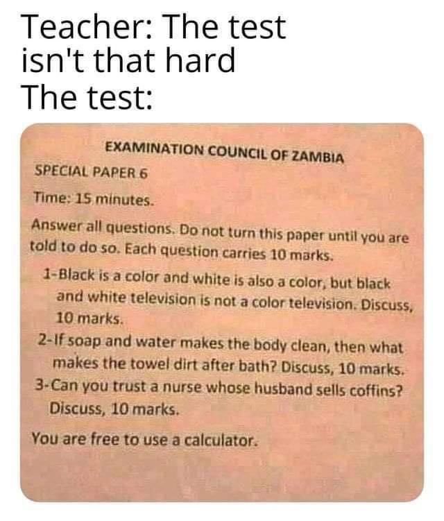 I would understand everything but… a calculator ?