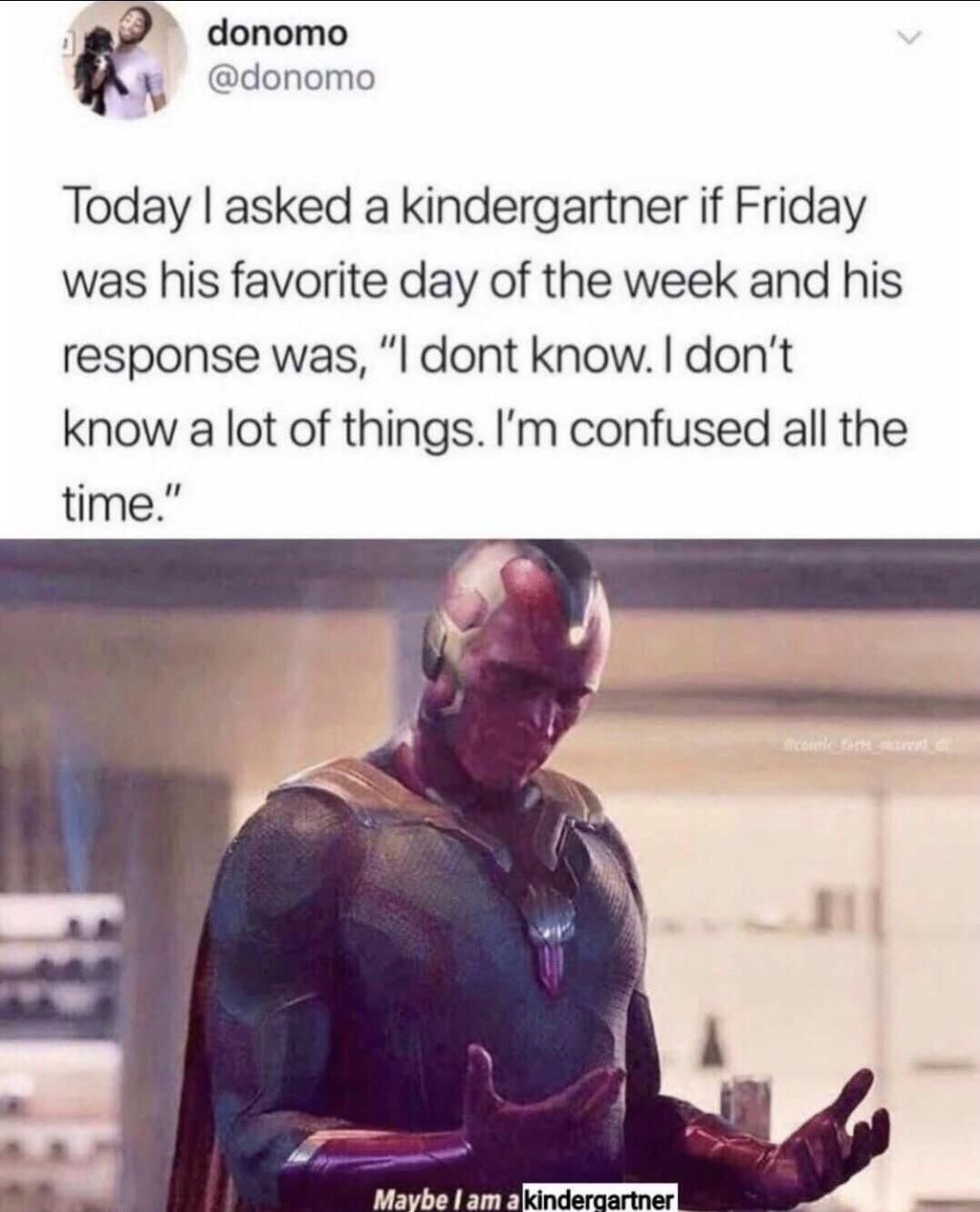 A confused kindergartner