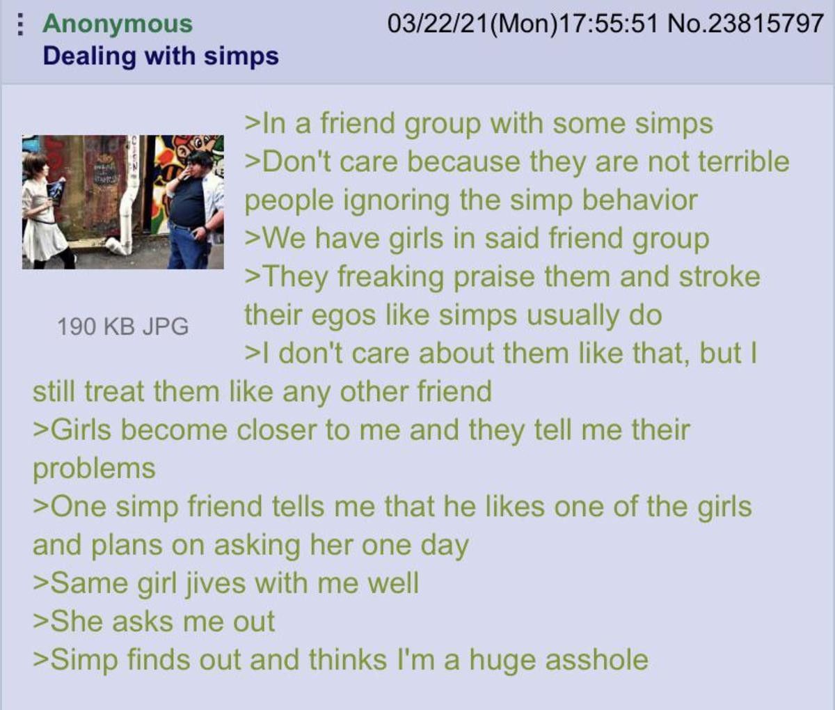 Simp thinks Anon is an ***