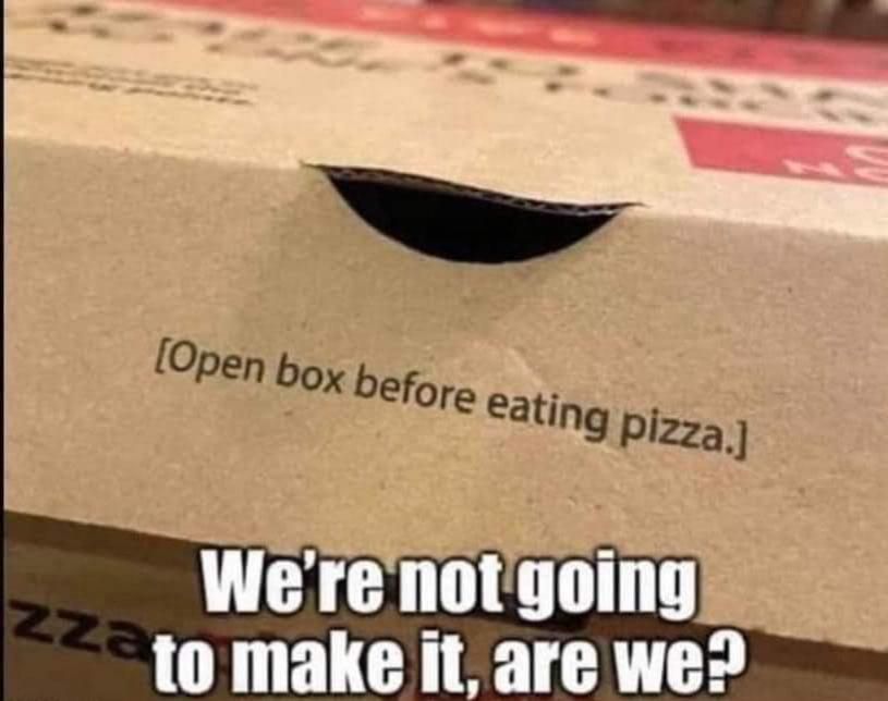 We have hit a new low as a species... on a local pizza box..