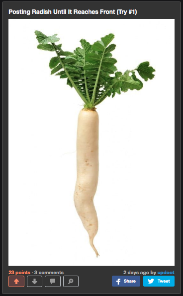 Posting Radish Until It Reaches Front (Try #2)