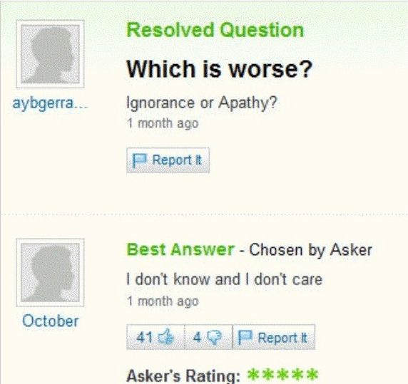 Accidental philosophy on Yahoo answers