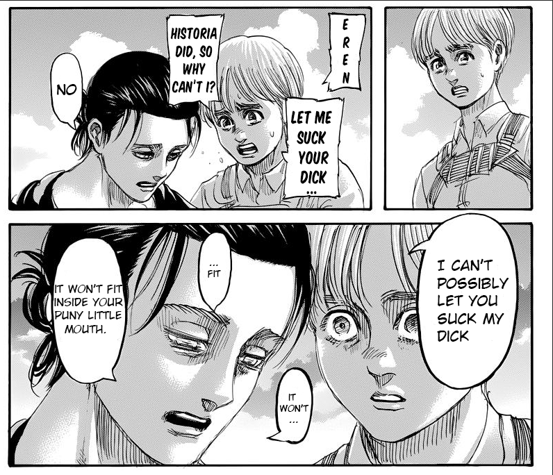 Armin is kinda bold in this chapter ngl