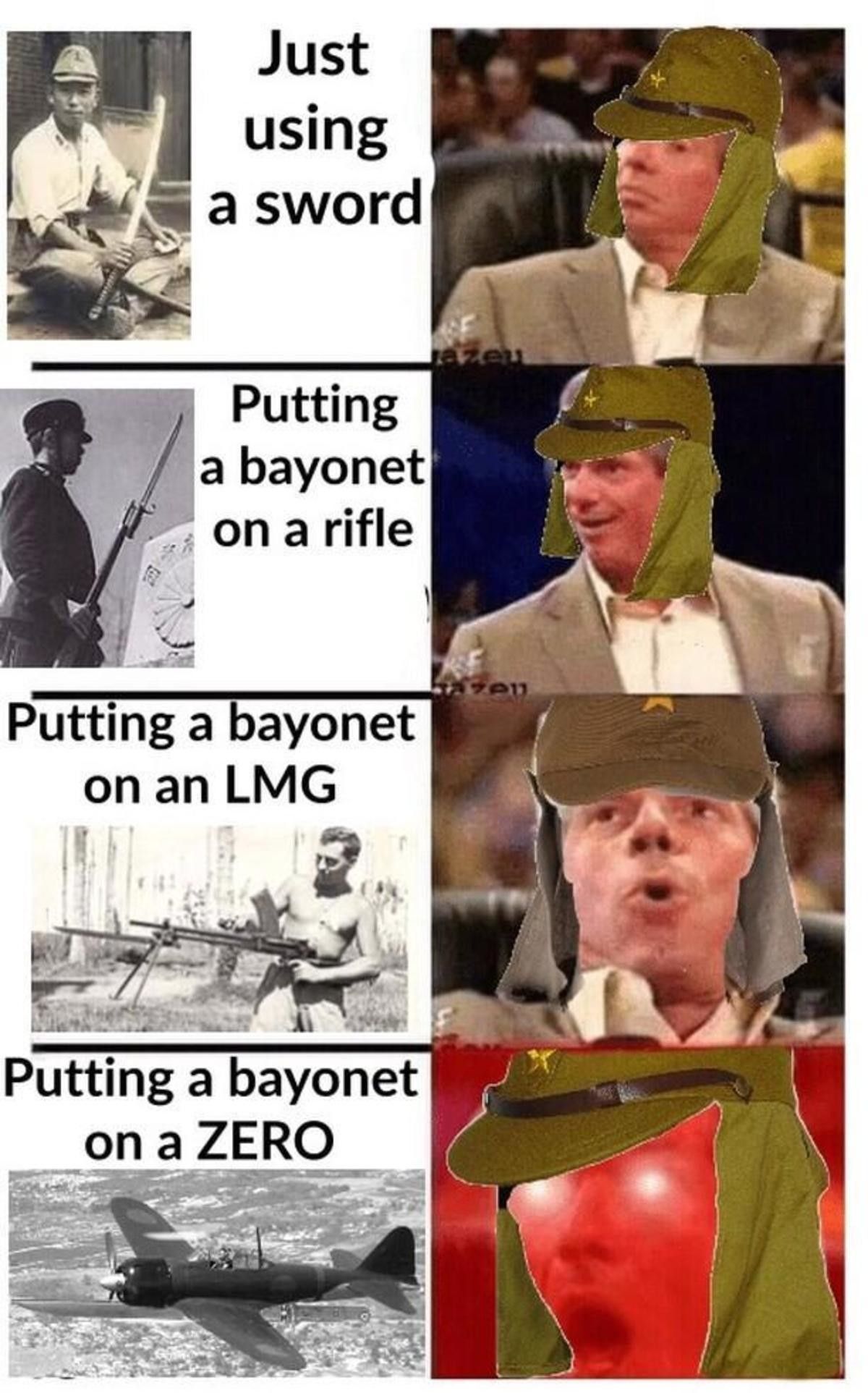 putting a bayonet on a bayonet