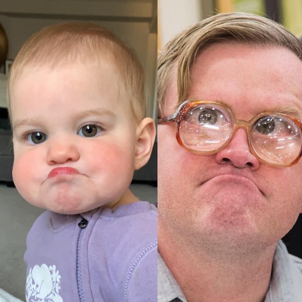 My daughter sucks her top lip in all the time and I figured out who it reminded me of