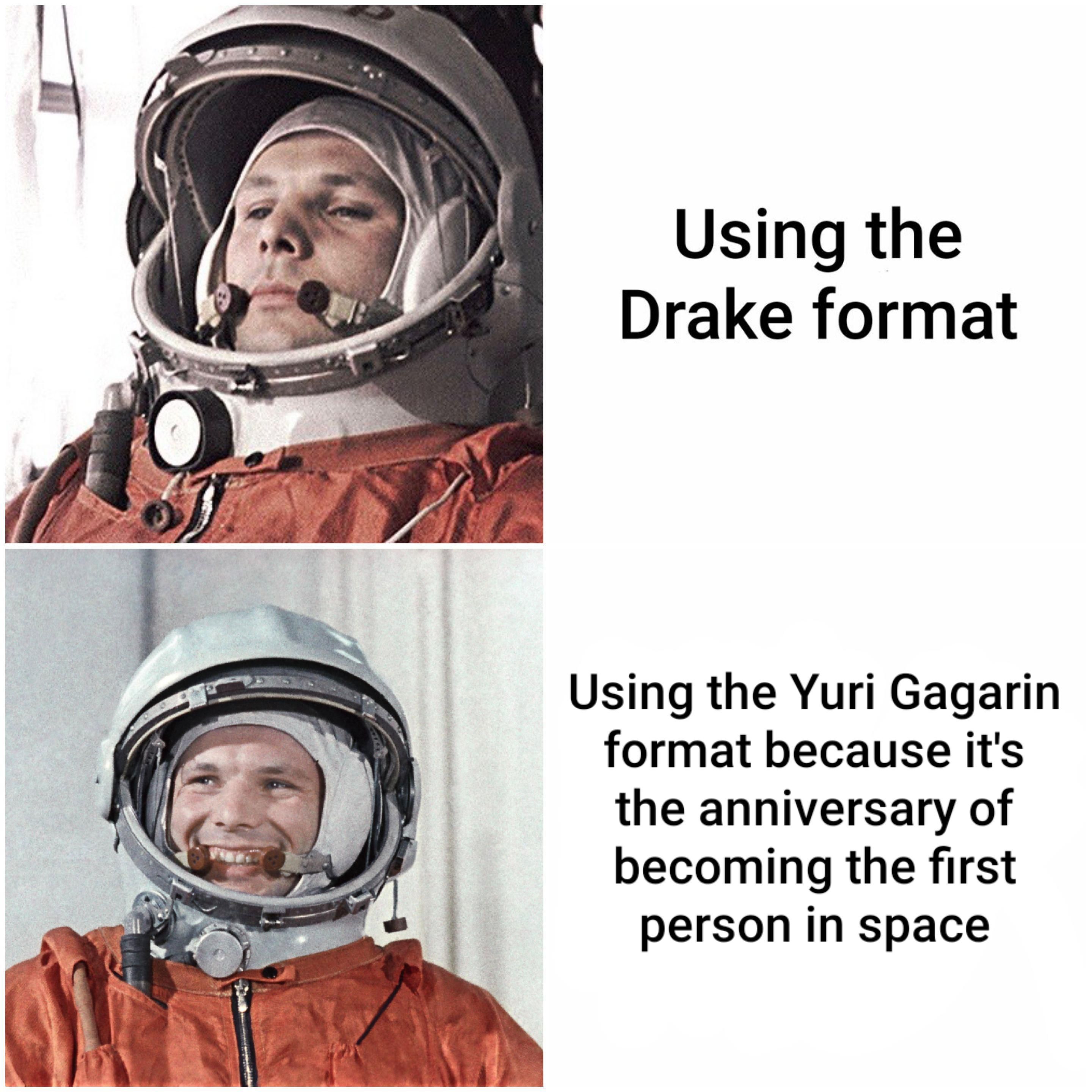 60 years ago today. Happy Yuri Gagarin Day!