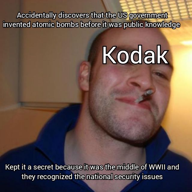 Good guy Kodak, keeping national secrets