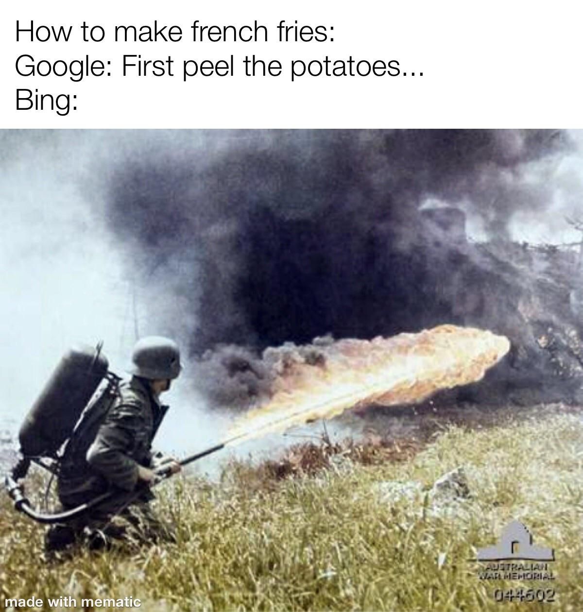Shut up to the first french fries...