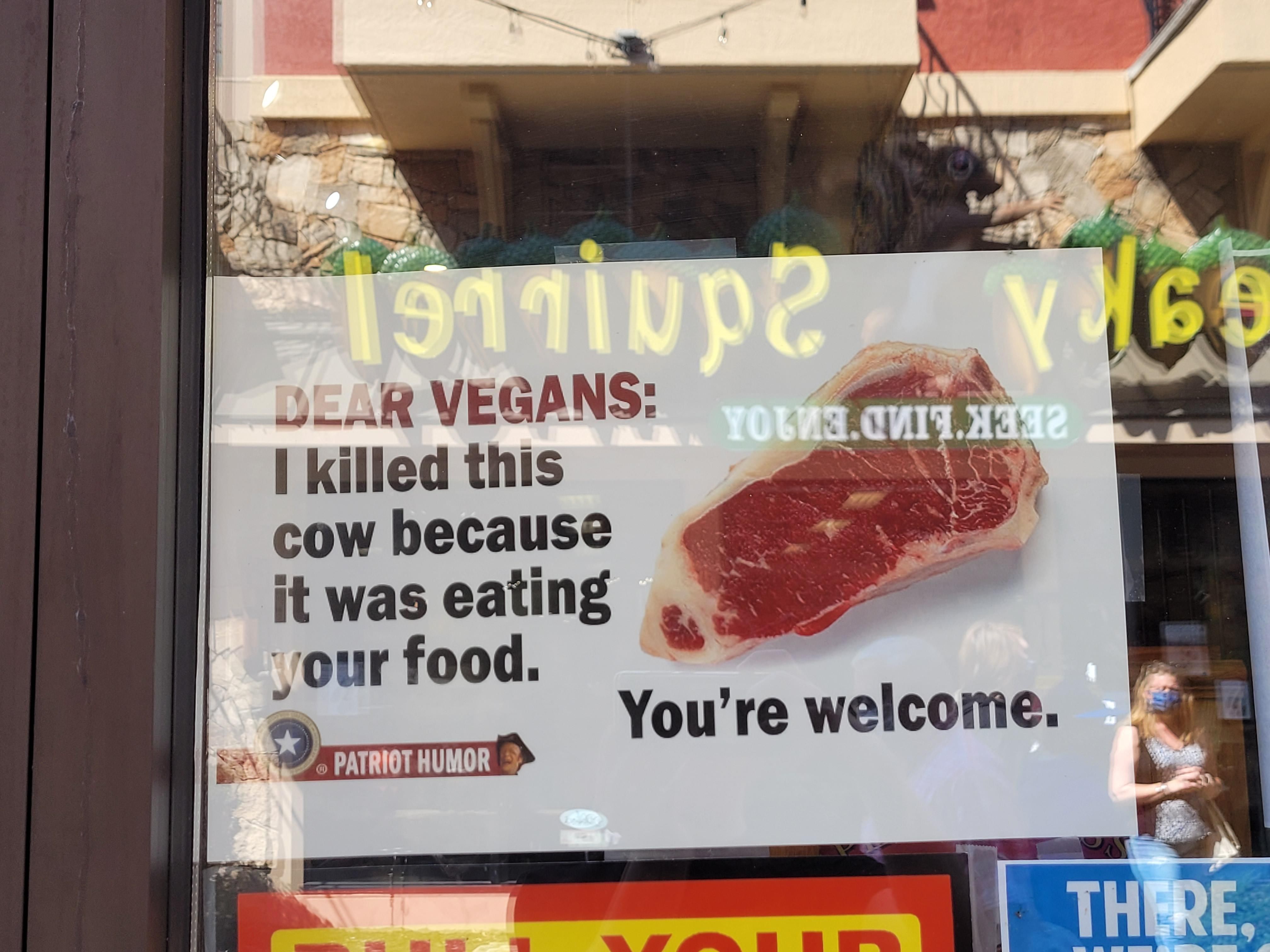 Outside a beef jerky place in Tennessee.