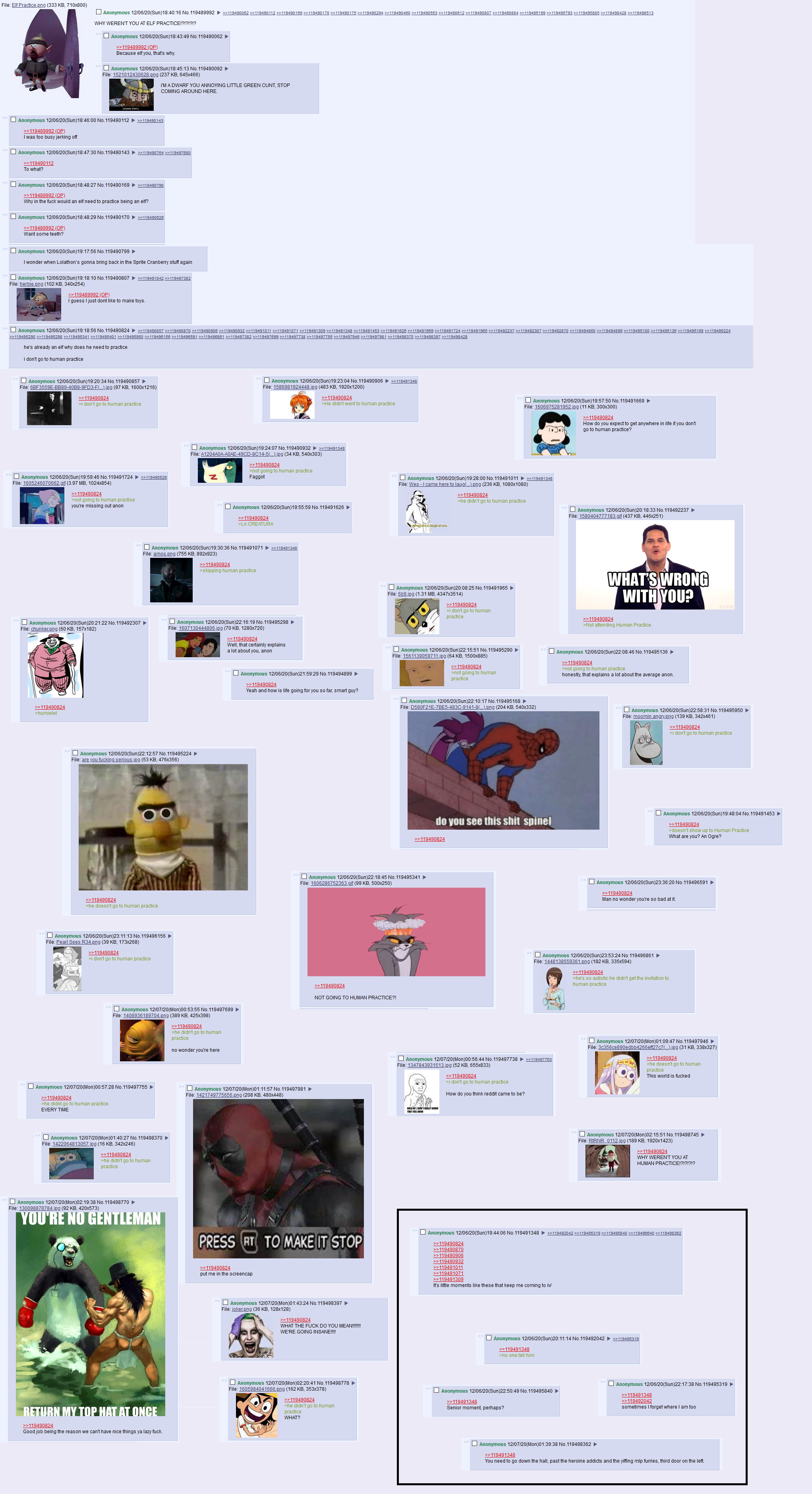 you guys go to human practice right?