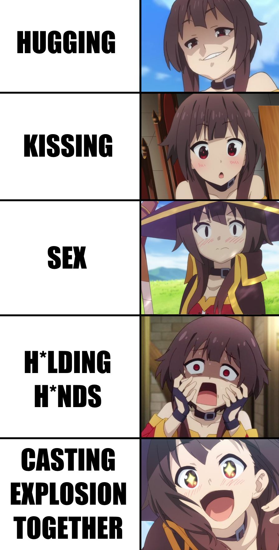 Megumin's reaction to the idea of ...