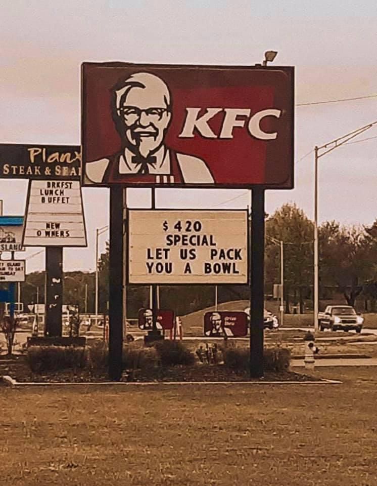 My hometown KFC packing bowls today