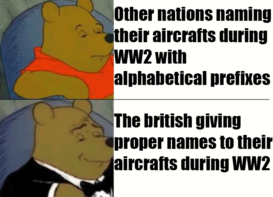 Say what you will but I think names like Supermarine Spitfire and Hawker Hurricane are cool as shit
