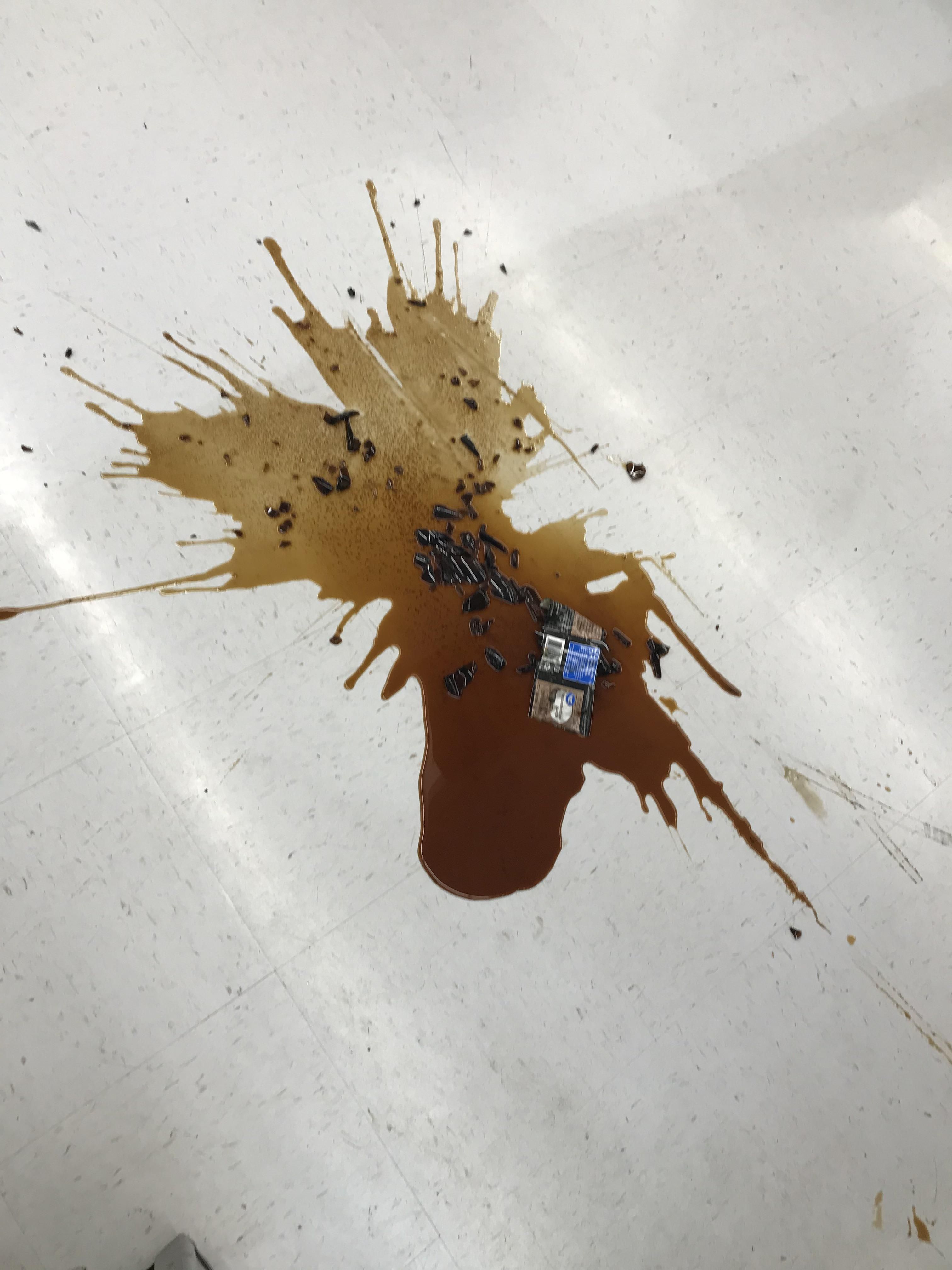 Someone dropped a thing of Worcestershire sauce at work yesterday and it looks like a moose.