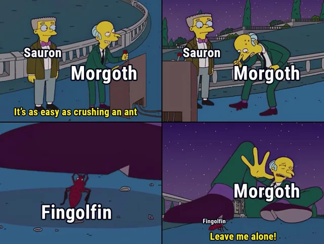 Didn't Fingolfin smack a door in Morgoth's face?