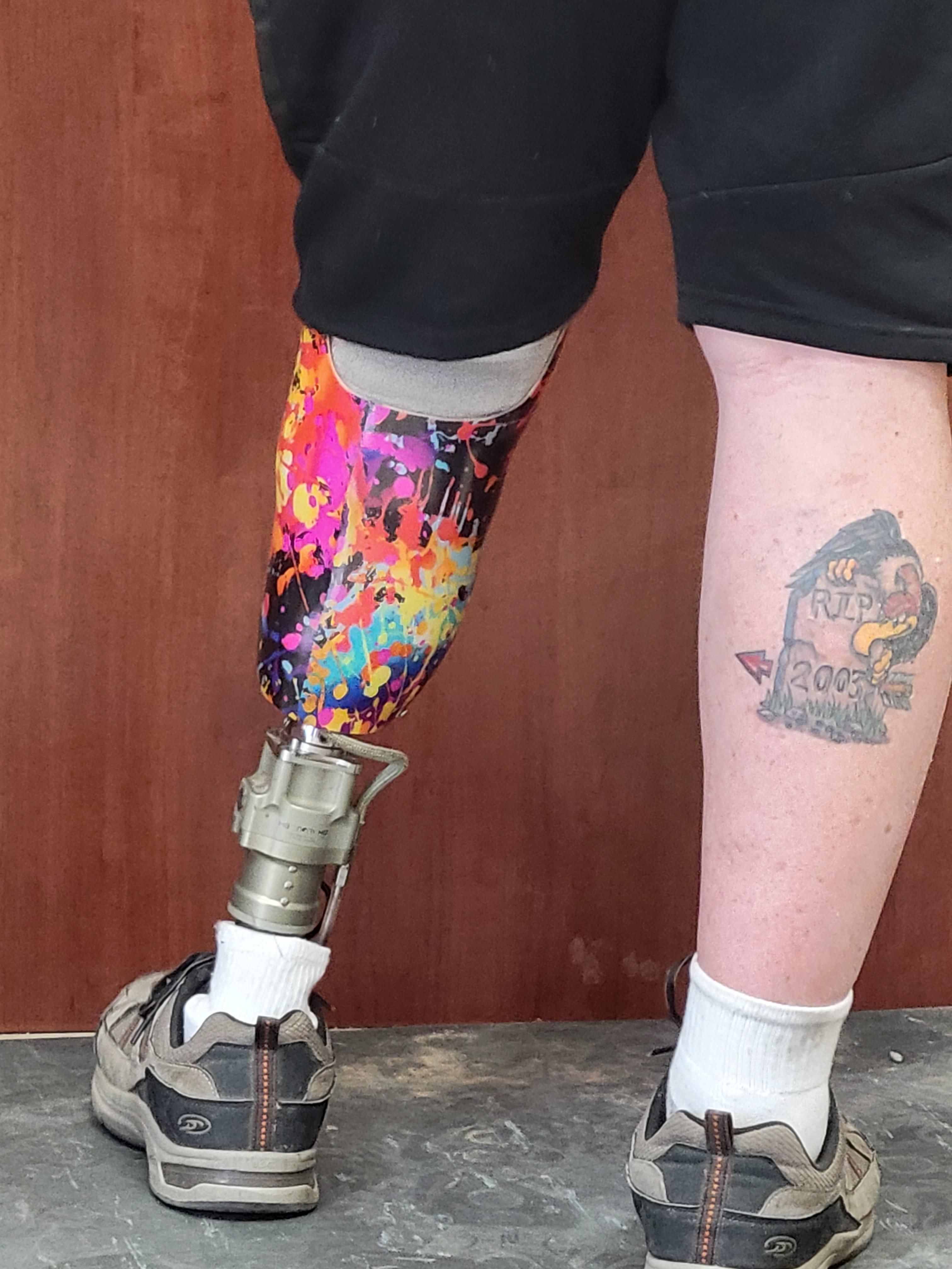 This guy's tattoo and sense of humor for tragedy.