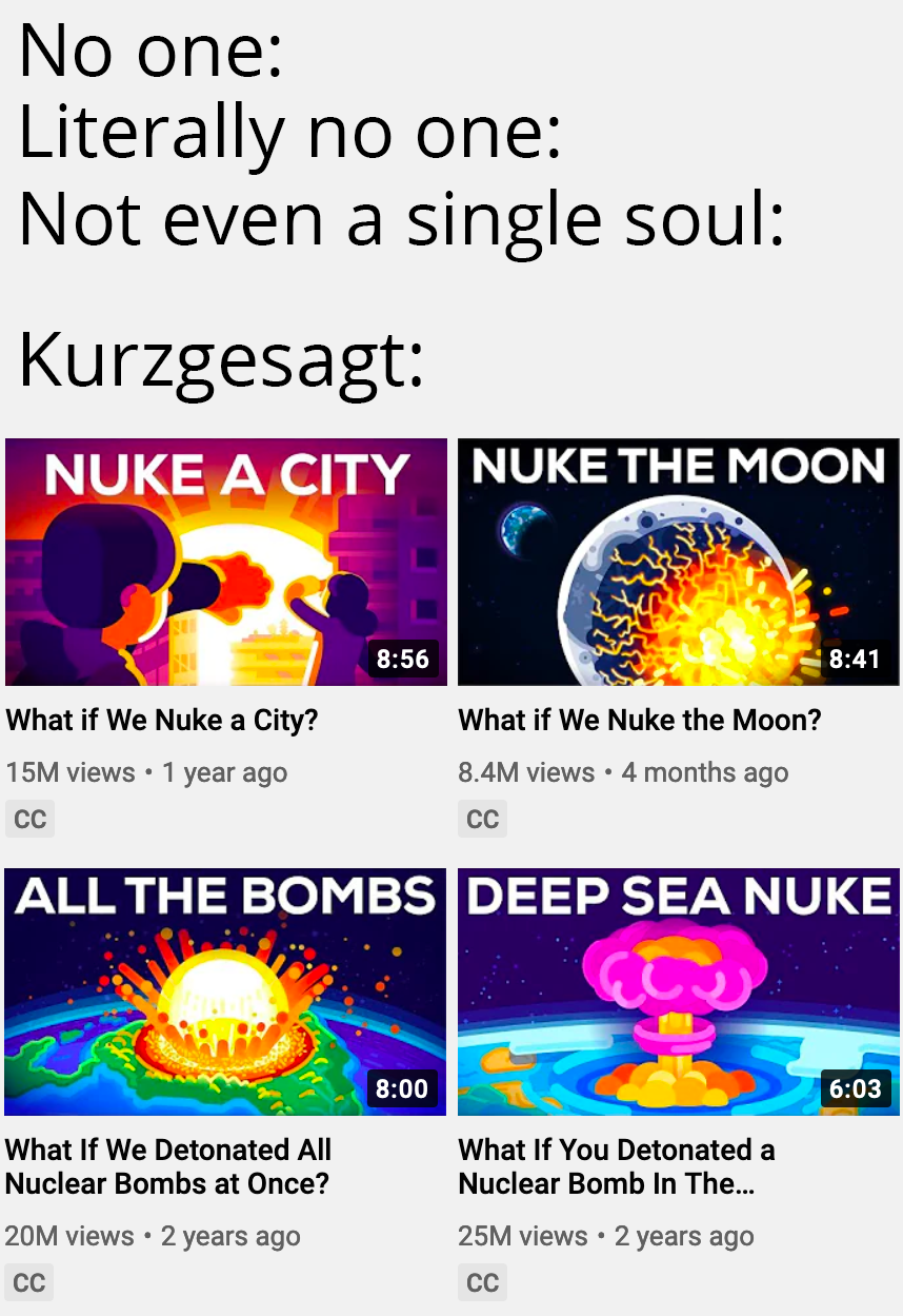 Roses are red, Ducks cannot fly, Kurzgesagt knows, We're all gonna die