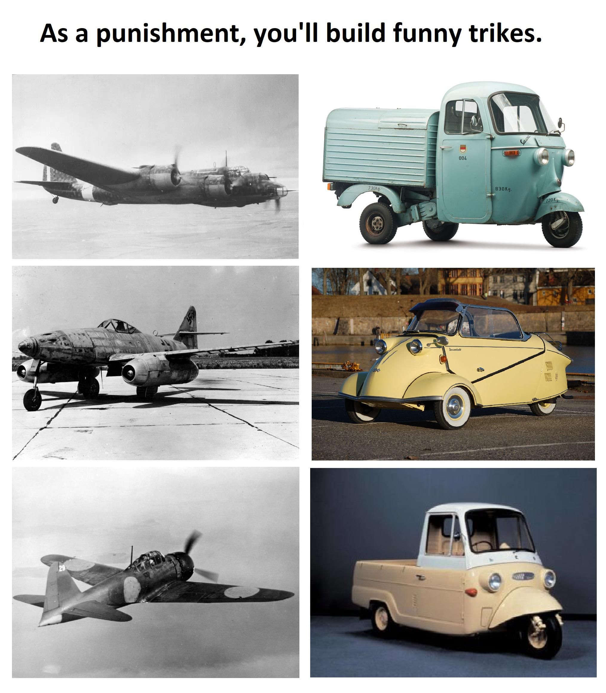 Joke's on the Alllies, Piaggio Ape is still produced today.