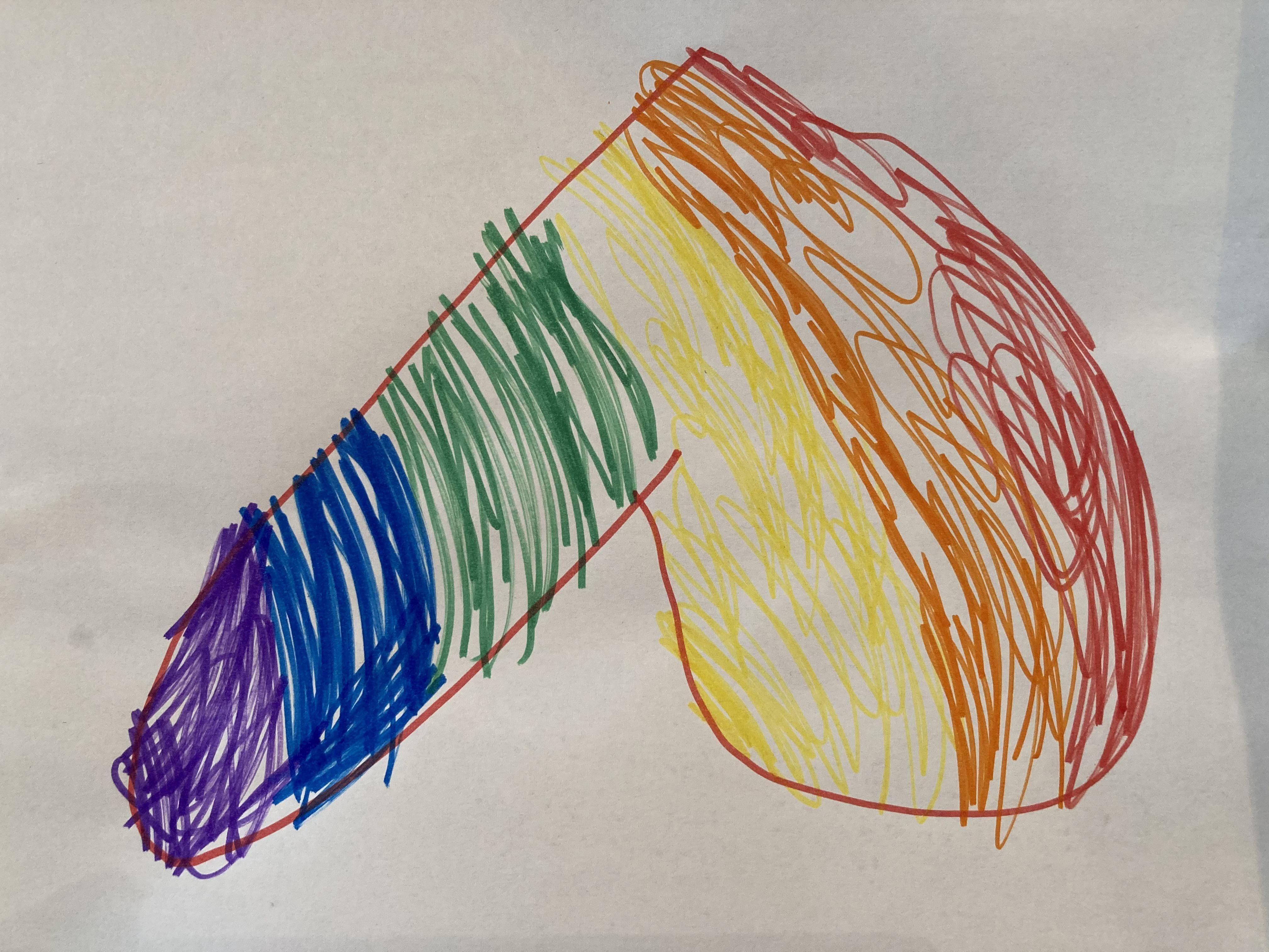 My daughter said she drew me a rainbow heart... then handed me this.