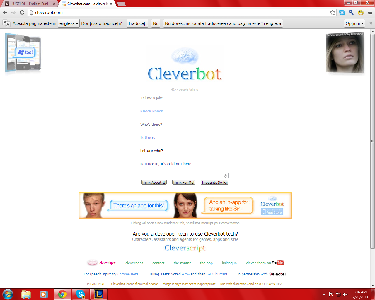 Cleverbot strikes again