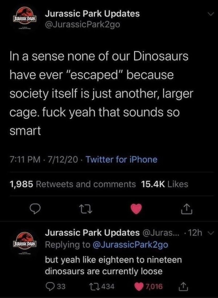 Great PR program it’s like I never even cared that a T Rex just murdered my entire family