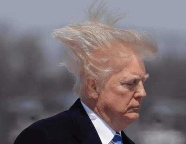 Donald Trump transforming into a super saiyan for the first time