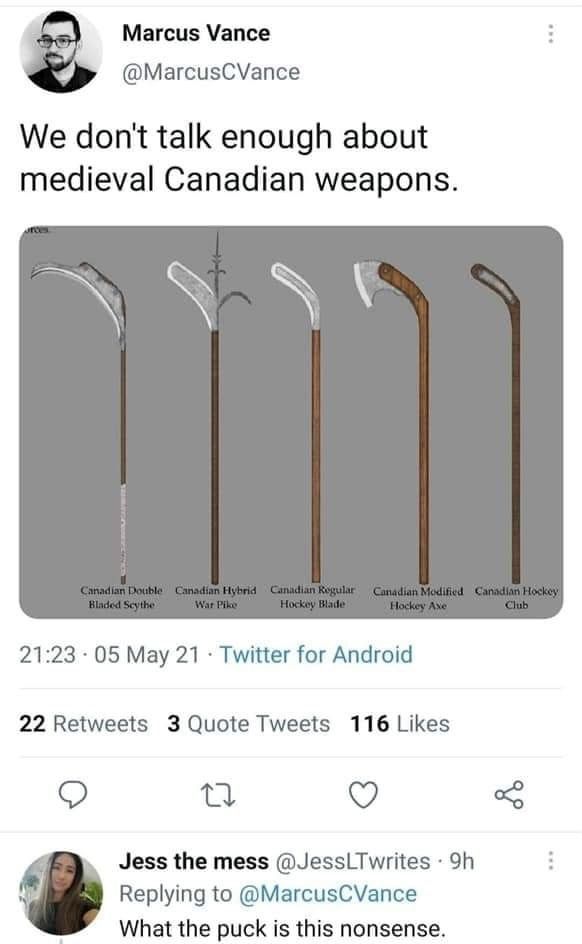 It’s just hockey sticks