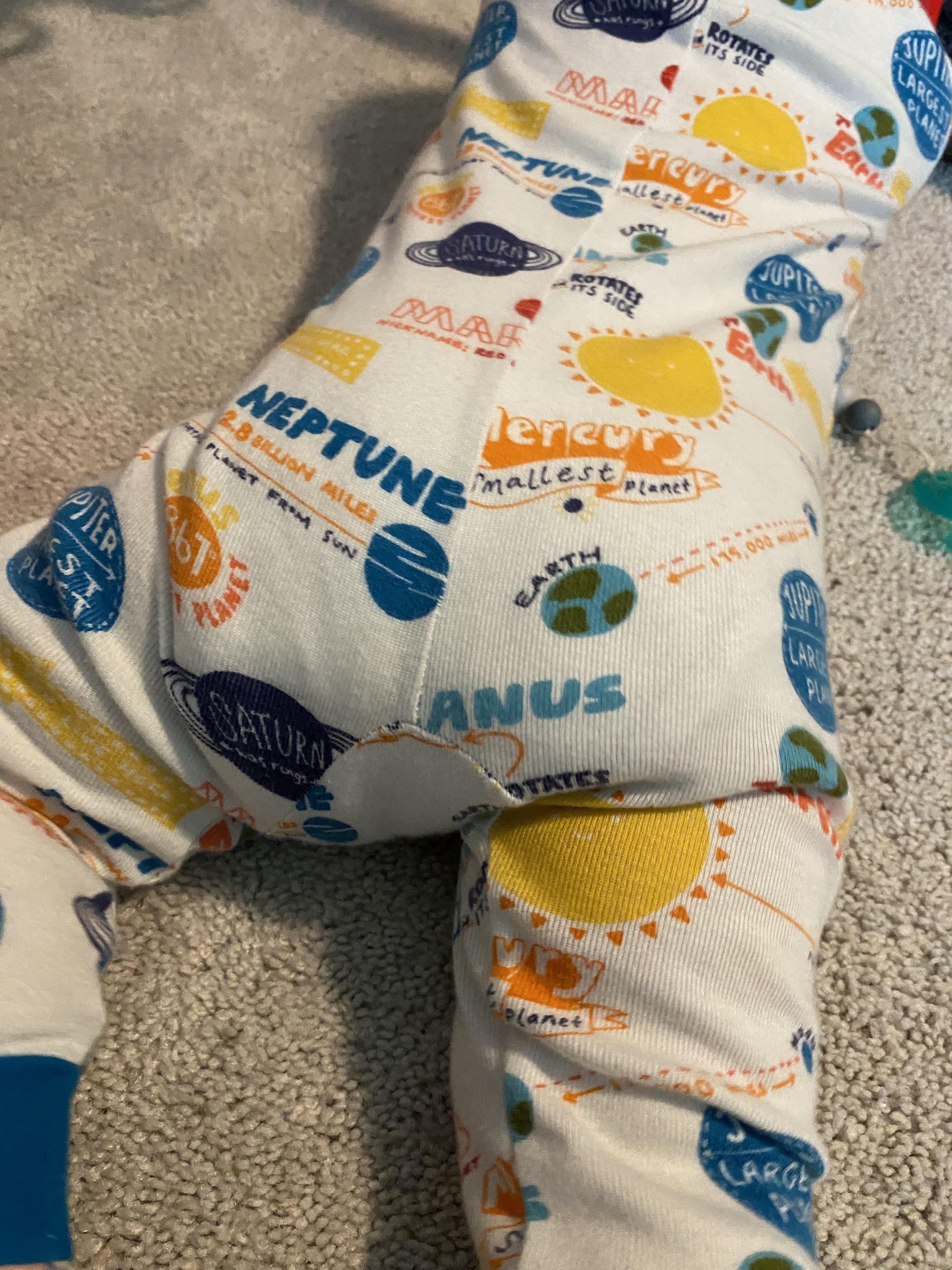 Where is Uranus? My 9mo olds PJs leave no doubt.