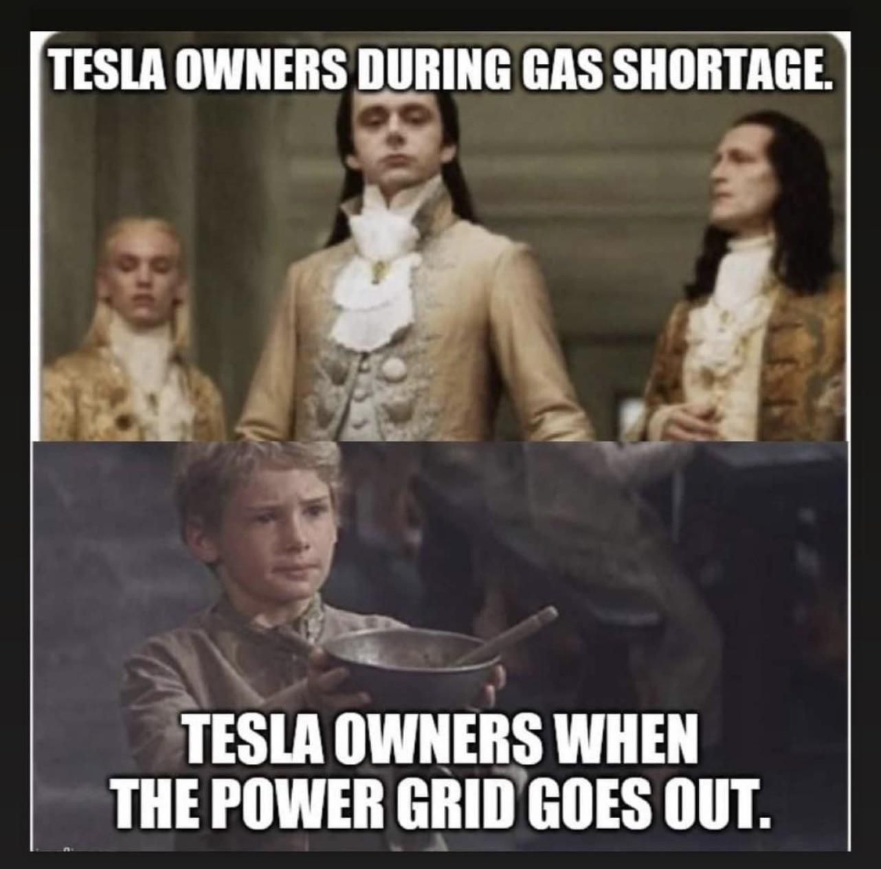 Tesla owners during gas shortage