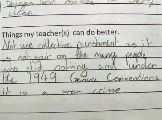 Teacher feedback