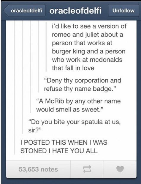 Romeo and juliet: burger edition