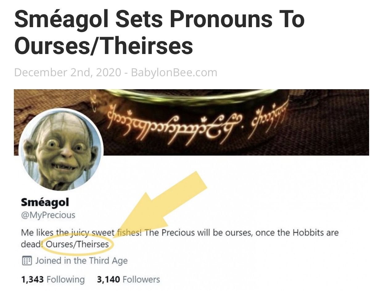 Good for you Sméagol