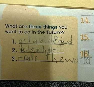 Kid has his priorities straight