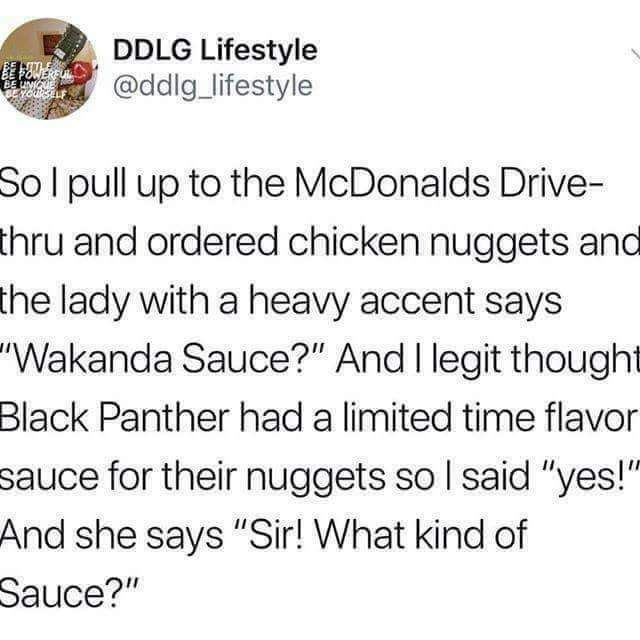 Wakanda sauce