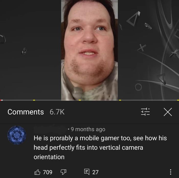 His face, well it's unfortunate