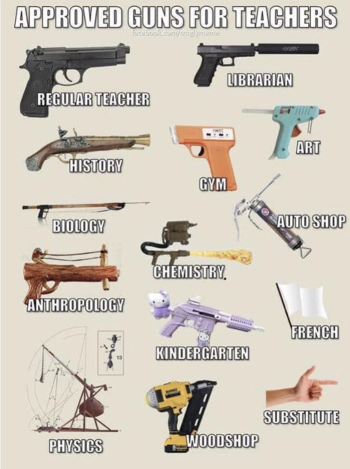 Approved guns for teachers by me