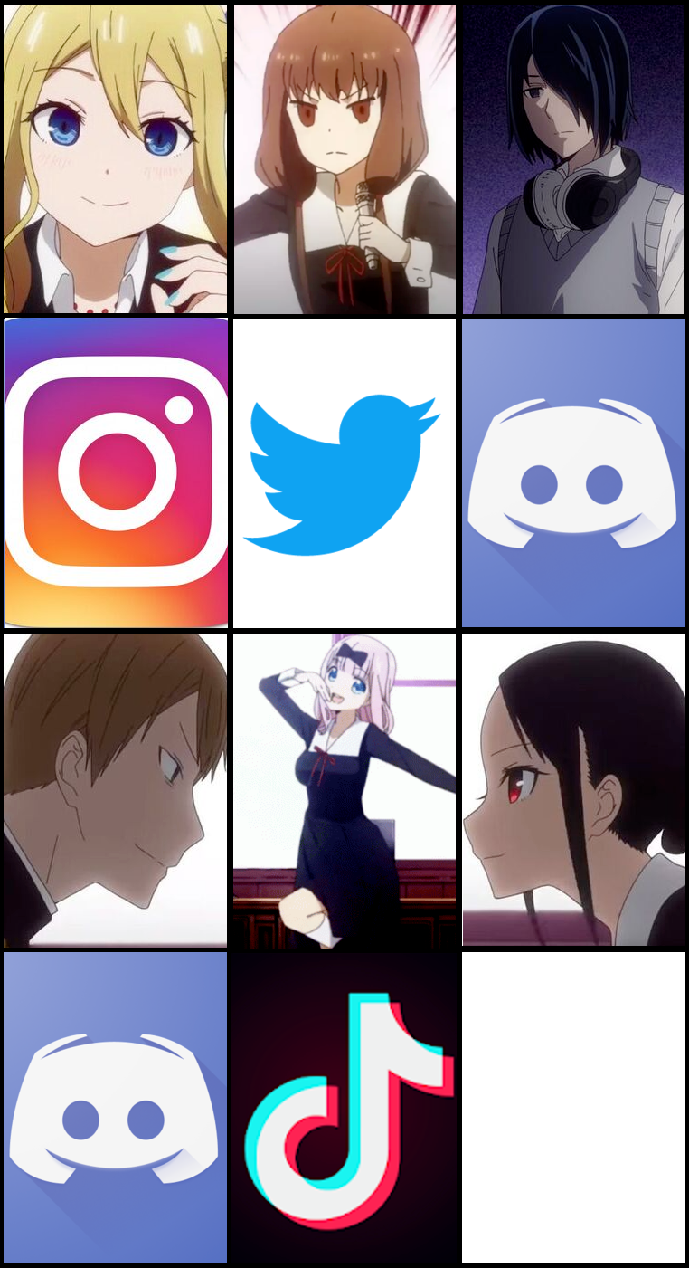Same meme but more accurate, If the main cast of Kaguya-sama used social media