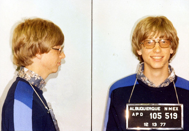 Bill Gates arrested in 1977 after attempting to implant microchips in his friends.