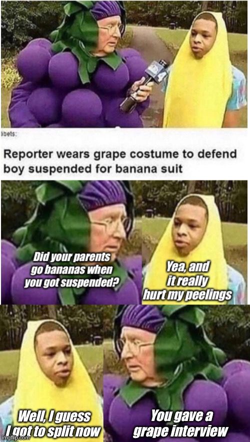 The boy who got suspended for wearing a banana suit.