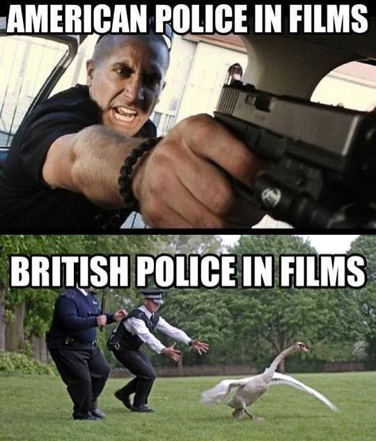 US vs British movies police
