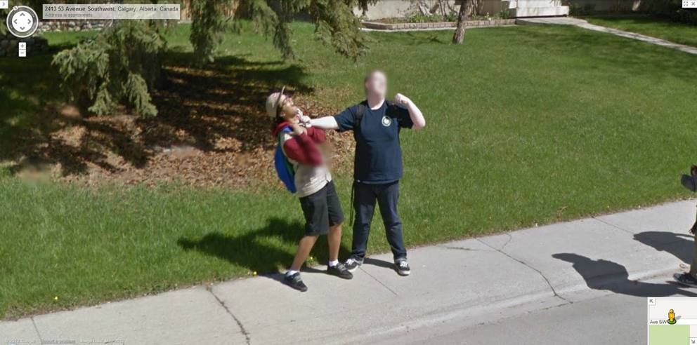 My friend and I on Google maps, circa 2013