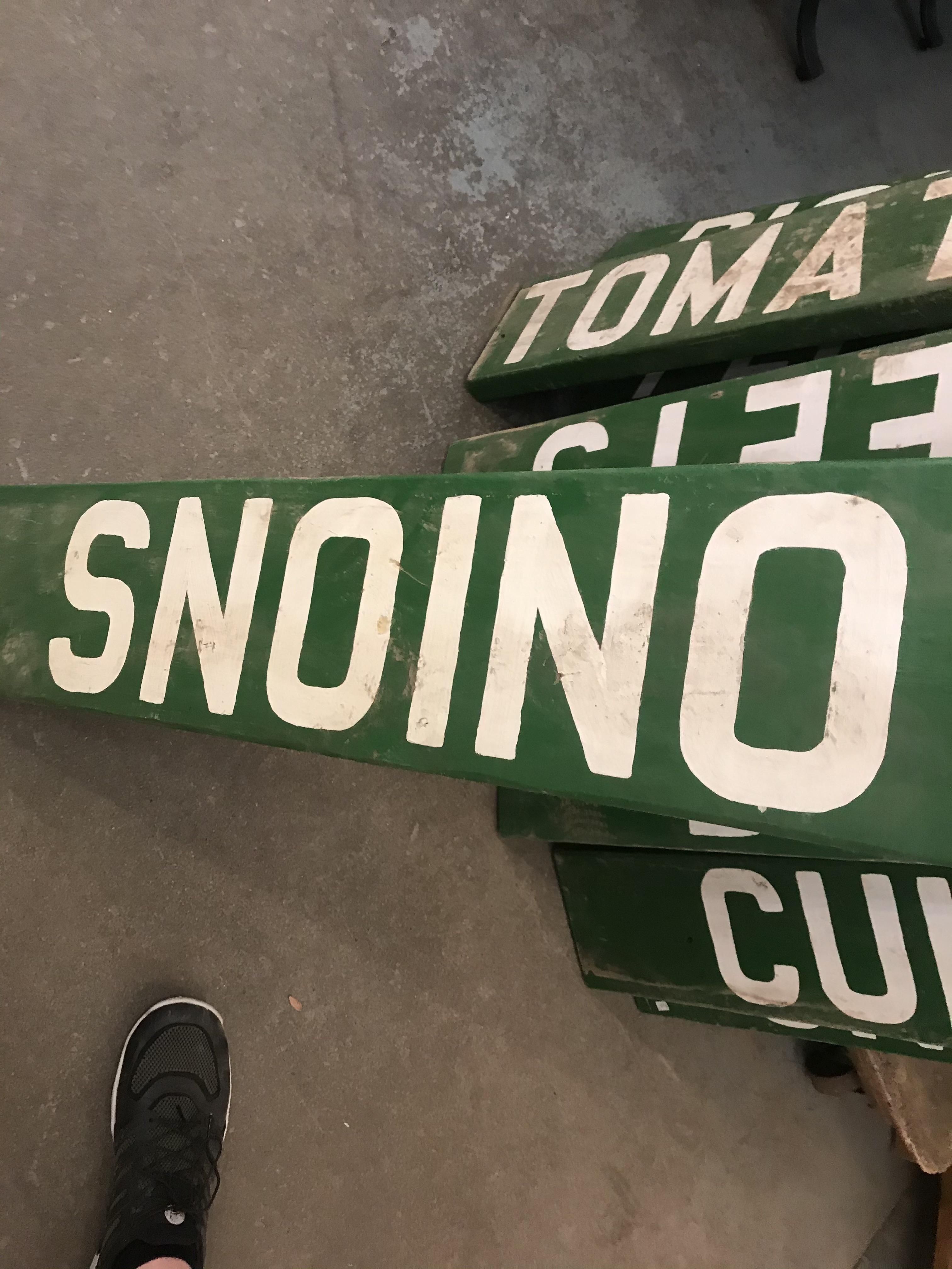 Got some old produce signs in at work. Didn’t sleep last night, and took way to long to figure out what “snoino” meant.