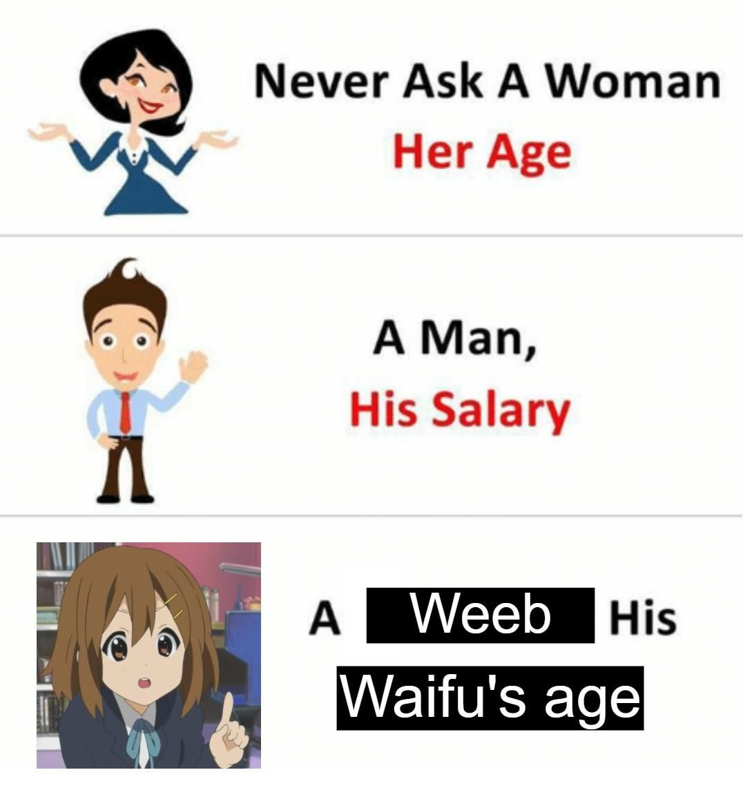 It's not my fault that I age and my waifu doesn't