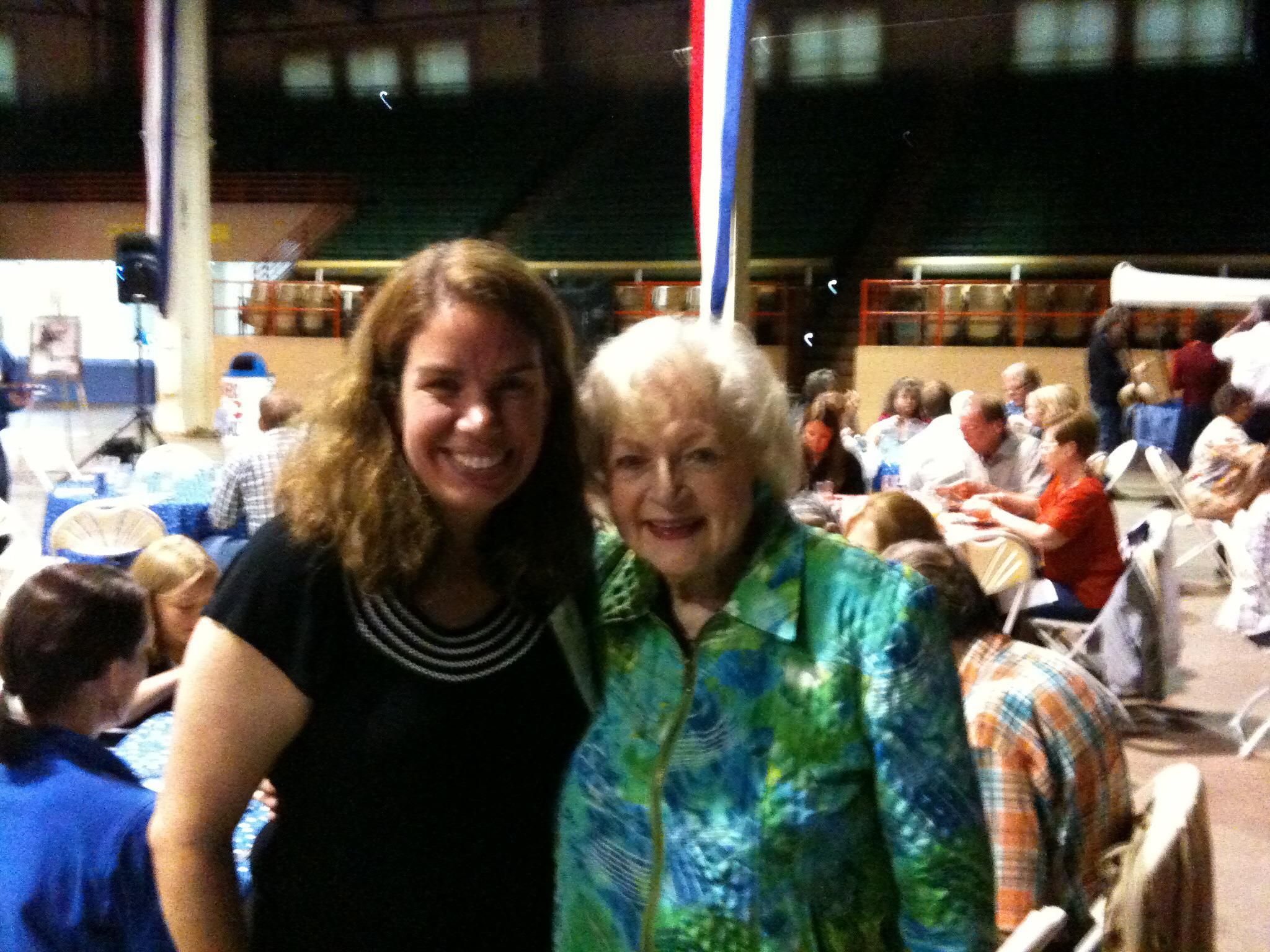 Betty White and I at an animal research foundation dinner in 2009. We rode the same bus transport from our hotel. She arrived mostly drunk, and I had to show her how to find the buffet.