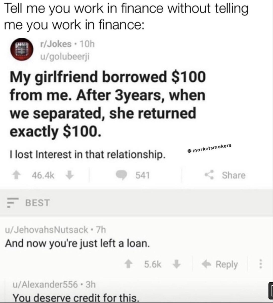 A financial relationship