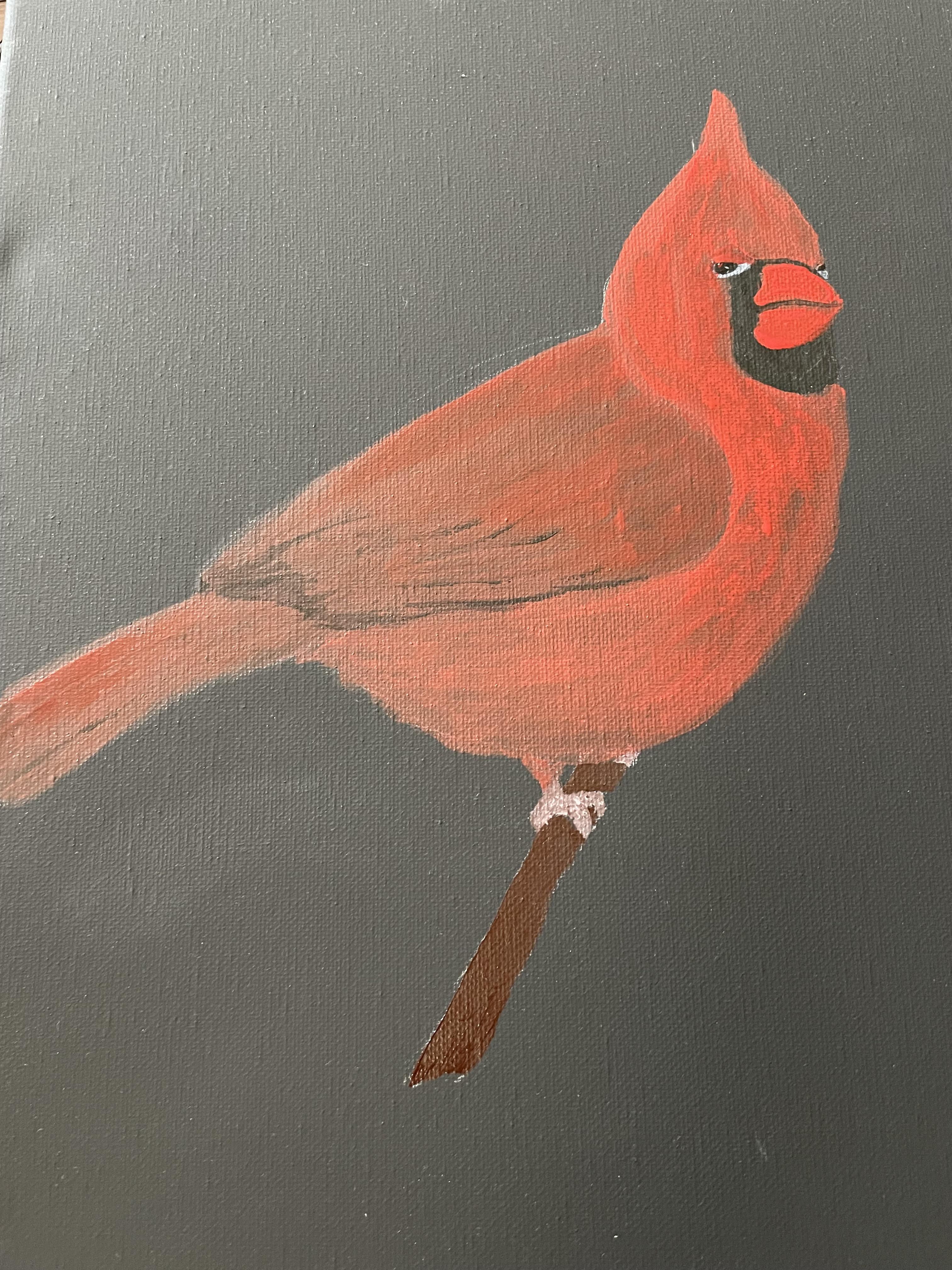 Tried painting a cardinal, don’t think he’s feelin it.
