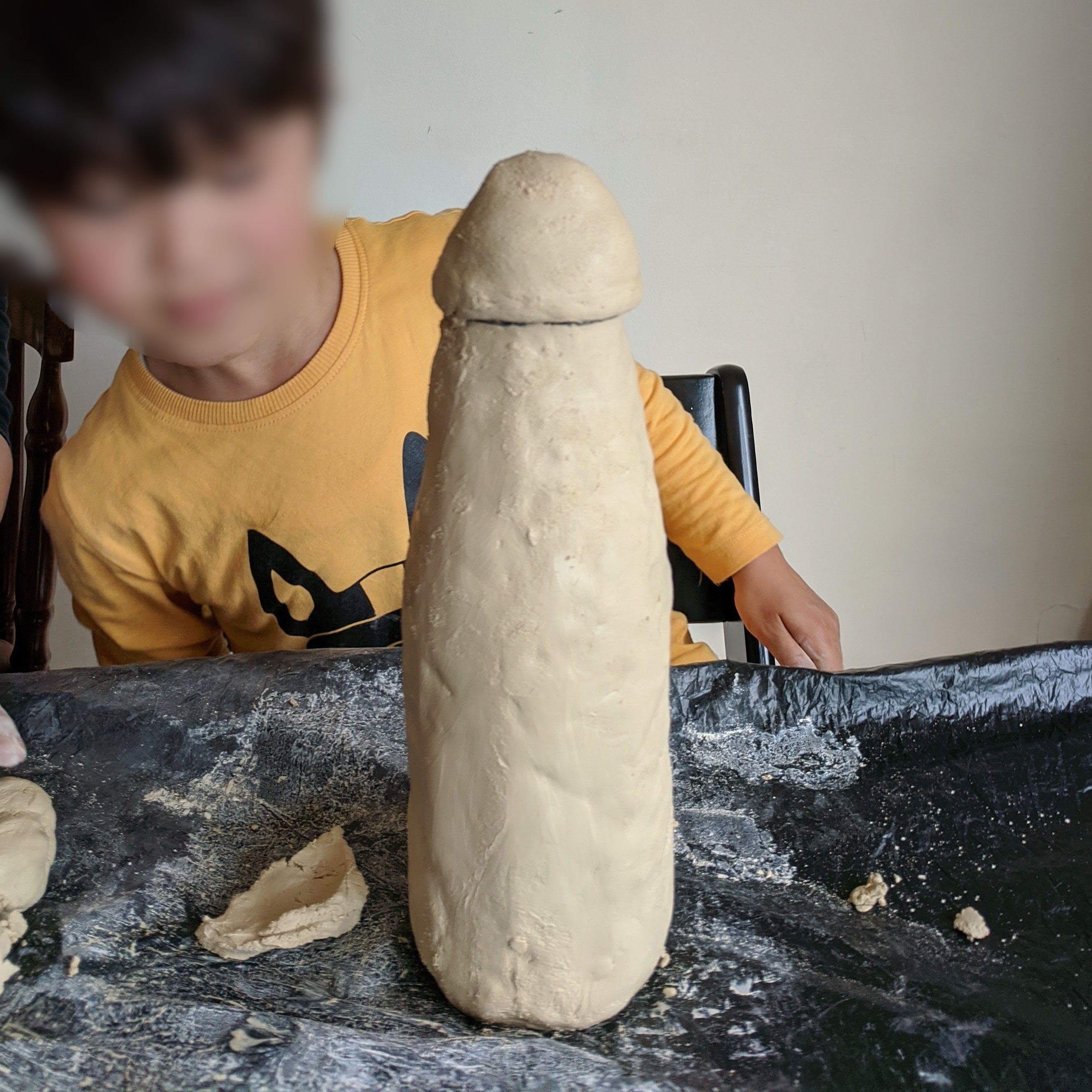 My son made a "rocket ship" out of clay