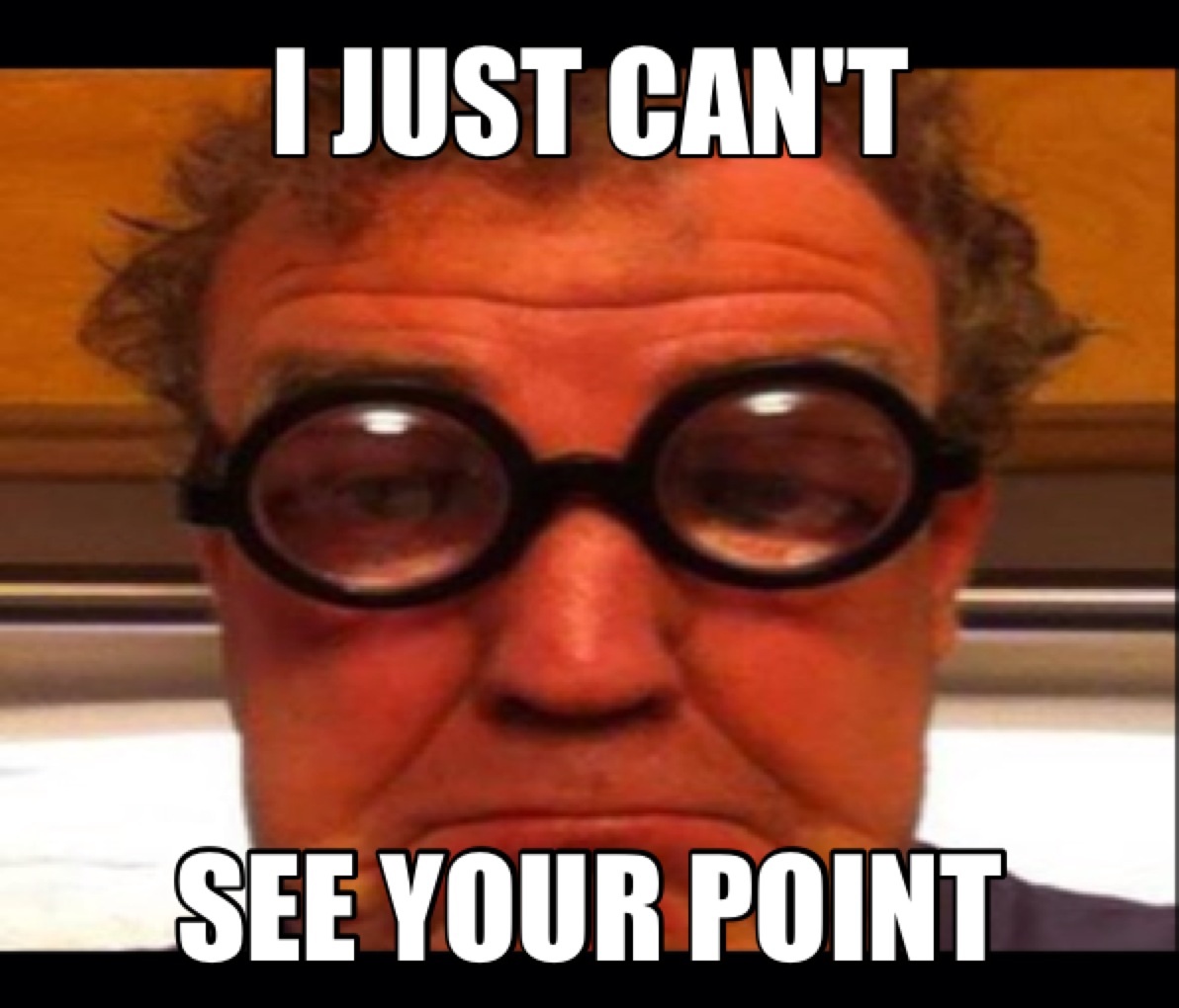 Even when he's wearing glasses