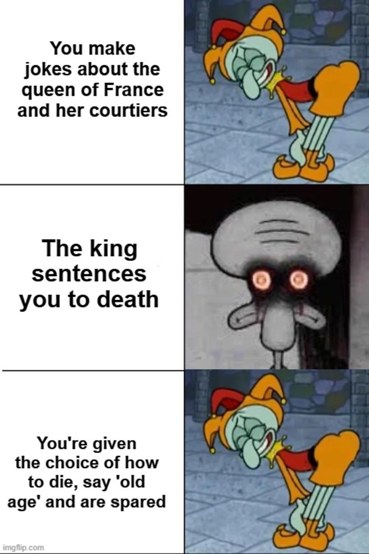 King's reaction in second panel
